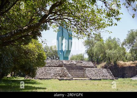 The Circular Pyramid of Cuicuilco to the South of Mexico City Predates Teotihuacan Stock Photo