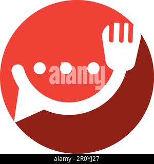 Chat logo form food restaurant icon vector design template food chat vector for restaurant. Stock Vector