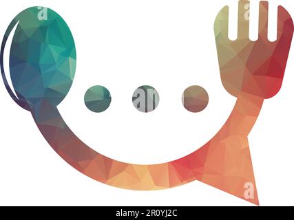 Chat logo form food restaurant icon vector design template food chat vector for restaurant. Stock Vector