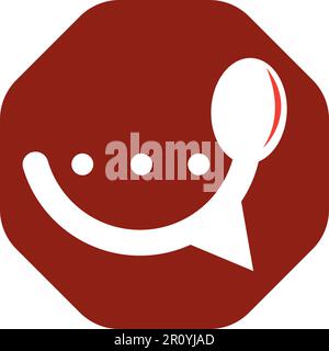 Chat logo form food restaurant icon vector design template food chat vector for restaurant. Stock Vector