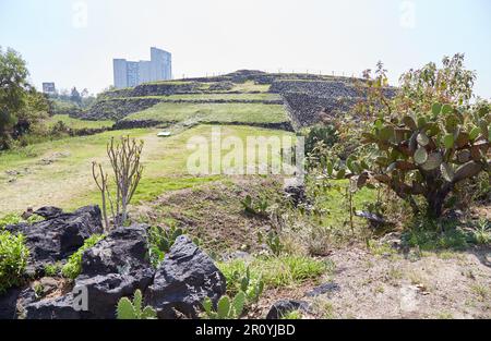 The Circular Pyramid of Cuicuilco to the South of Mexico City Predates Teotihuacan Stock Photo