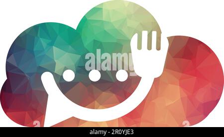 Chat logo form food restaurant icon vector design template food chat vector for restaurant. Stock Vector