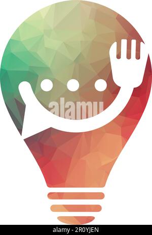 Chat logo form food restaurant icon vector design template food chat vector for restaurant. Stock Vector