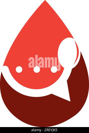 Chat logo form food restaurant icon vector design template food chat vector for restaurant. Stock Vector