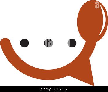 Chat logo form food restaurant icon vector design template food chat vector for restaurant. Stock Vector
