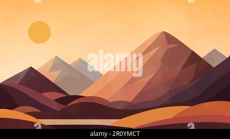 Landscape in minimalist style Stock Vector