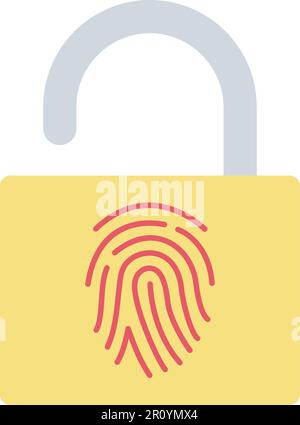 Fingerprint Lock icon vector image. Suitable for mobile apps, web apps and print media. Stock Vector