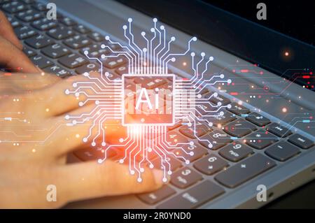 The concept of using artificial intelligence in everyday life Stock Photo