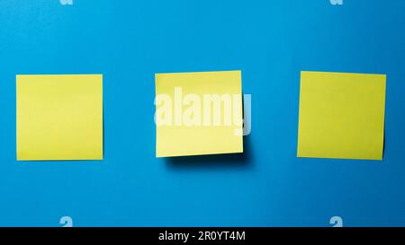 Sticky Notes on a Blue Wall Stock Photo