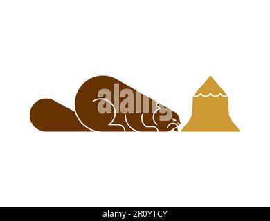 Beaver icon sign isolated. Animal Vector illustration Stock Vector