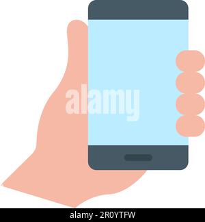 Holding Smartphone icon vector image. Suitable for mobile apps, web apps and print media. Stock Vector