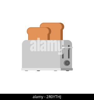 Toaster and bread isolated. food Vector illustration Stock Vector