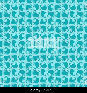 Cat pixel art pattern seamless. 8 bit pat background. pixelated Baby fabric texture Stock Vector