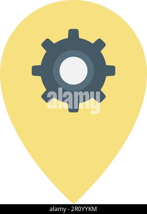 Location Settings icon vector image. Suitable for mobile apps, web apps and print media. Stock Vector