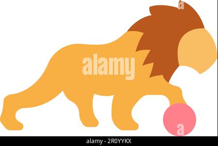 Lion Performing icon vector image. Suitable for mobile apps, web apps and print media. Stock Vector
