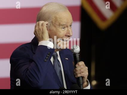 Valhalla, United States. 10th May, 2023. President Joe Biden delivers remarks at Westchester Community College in Valhalla, New York on Wednesday, May 10, 2023. Photo by John Angelillo/UPI Credit: UPI/Alamy Live News Stock Photo