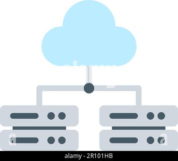 Multiple Cloud Servers icon vector image. Suitable for mobile apps, web apps and print media. Stock Vector