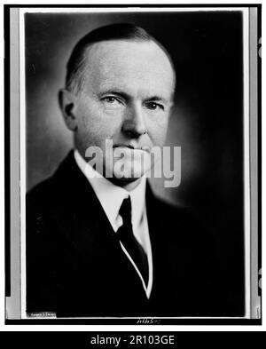Portrait of Calvin Coolidge.  c1924. Stock Photo