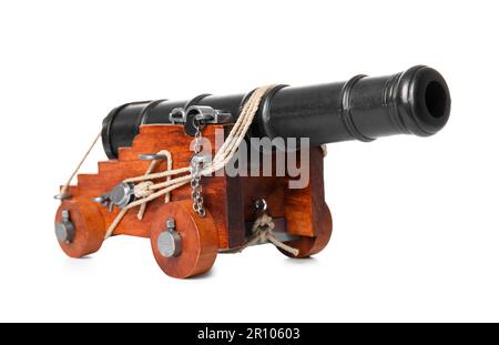 Toy model of cannon isolated on white background Stock Photo