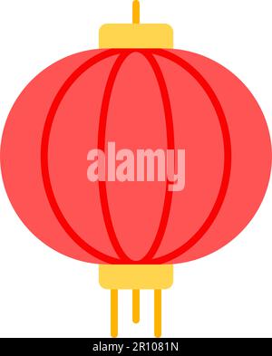 Red Paper Lantern icon vector image. Suitable for mobile apps, web apps and print media. Stock Vector