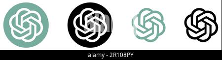 Vinnitsa, Ukraine - May 8, 2023: ChatGPT logo set. Editorial vector illustration Stock Vector