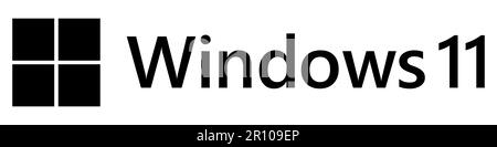 Windows 11 logo in black color. Design can use for web and mobile app. Editorial vector icon Stock Vector