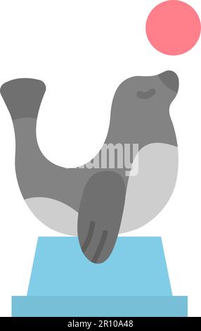 Sea Dog Performing icon vector image. Suitable for mobile apps, web apps and print media. Stock Vector