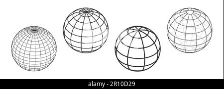 Wireframe sphere set isolated Stock Vector Image & Art - Alamy