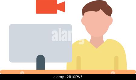 Video Call icon vector image. Suitable for mobile apps, web apps and print media. Stock Vector