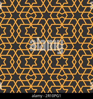 Mashrabiya arabesque arabic pattern. Seamless islamic background. Vector arab window ornament, cnc laser cut decorative wall panel, wallpaper in ethnic ornate style. Abstract grid or mosaic mesh Stock Vector