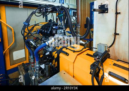 Measuring temperature of internal combustion Engine turbine by laser  infrared thermometer Stock Photo - Alamy