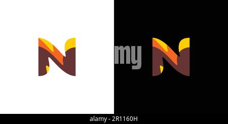 Bold and colorful letter N initials logo design Stock Vector
