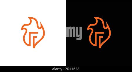 Modern and professional letter F initials fire logo design Stock Vector