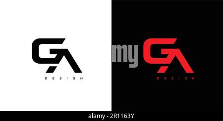 Modern and strong letter GA initials logo design Stock Vector