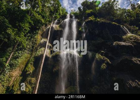 Tumalog Falls, a beautiful waterfall in Oslob, Cebu island, philippines Stock Photo