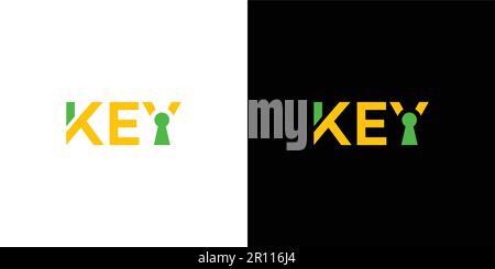 Unique and modern key logo design Stock Vector