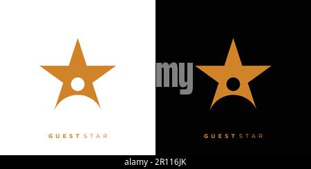 Unique and modern guest star logo design Stock Vector