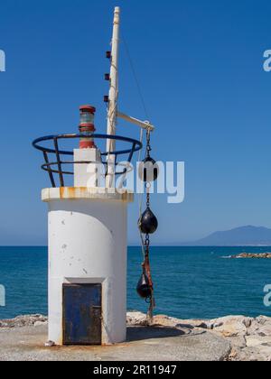 CABO PINO, ANDALUCIA/SPAIN - MAY 6 : Beacon at Cabo Pino Spain on May 6, 2014 Stock Photo
