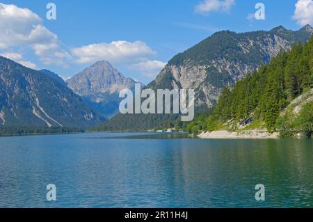 Austria, Plansee, Tyrol, Seespitz, Ammergau Alps Stock Photo