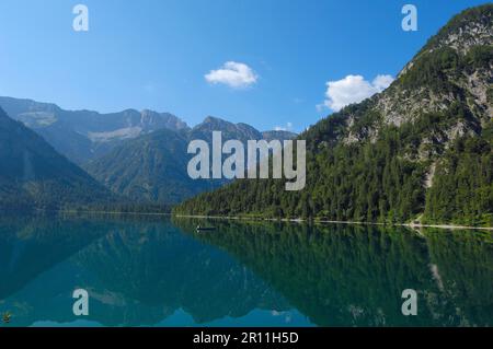 Austria, Plansee, Tyrol, Seespitz, Ammergau Alps Stock Photo