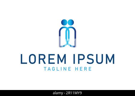 People logo. Suitable for teamwork, business, family logo. simple design editable Stock Vector