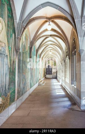 Fraumunster courtyard and arches in Zurich Switzerland Stock Photo