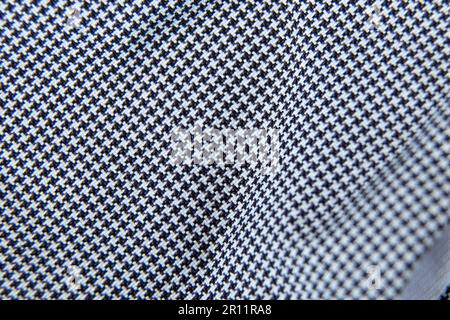 black and white fabric checkered macro photo Stock Photo