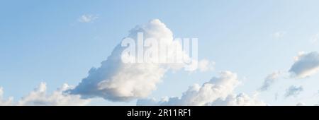 Cumulus white clouds floating on blue sky in beautiful morning Stock Photo
