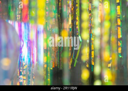 multicolored shiny pearl walls as background Stock Photo