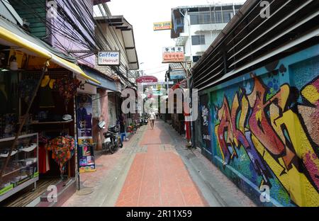 Chana Songkhram Alley, in the Khaosan Road area in Bangkok, Thailand. Stock Photo