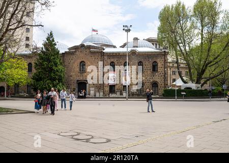 Sofia, Bulgaria. May 2023.  external view of the National Archaeological Museum building in the city centre Stock Photo