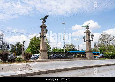 Sofia, Bulgaria. May 2023.  panoramic view of the eagles bridge in the city center Stock Photo