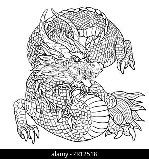 Hand Drawn Dragon and Koi Fish with Flower Tattoo for Arm Japanese Carp  Line Drawing Coloring Book Vector Image Dragon and Koi F Stock Vector   Illustration of drink fish 99502615