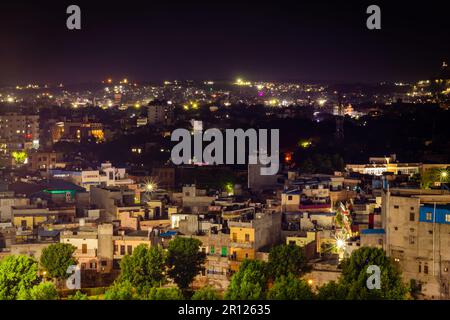 city night landscape view with lights at night image is taken at jodhpur rajasthan india on May 05 2023. Stock Photo